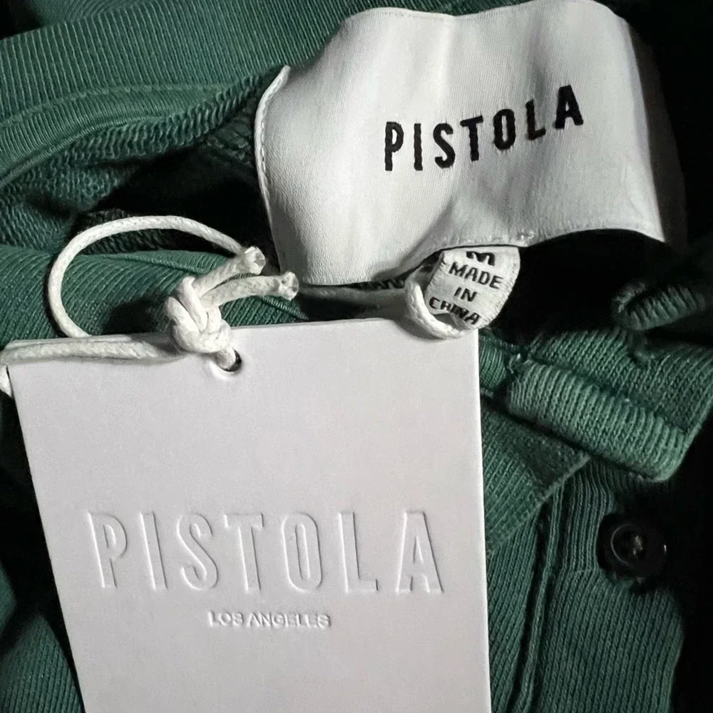 Pistola Pia Raw Hem Cotton Polo Midi Dress in Sagebrush Green Size‎ M NWT